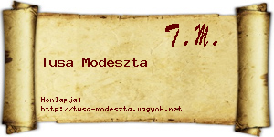Tusa Modeszta névjegykártya